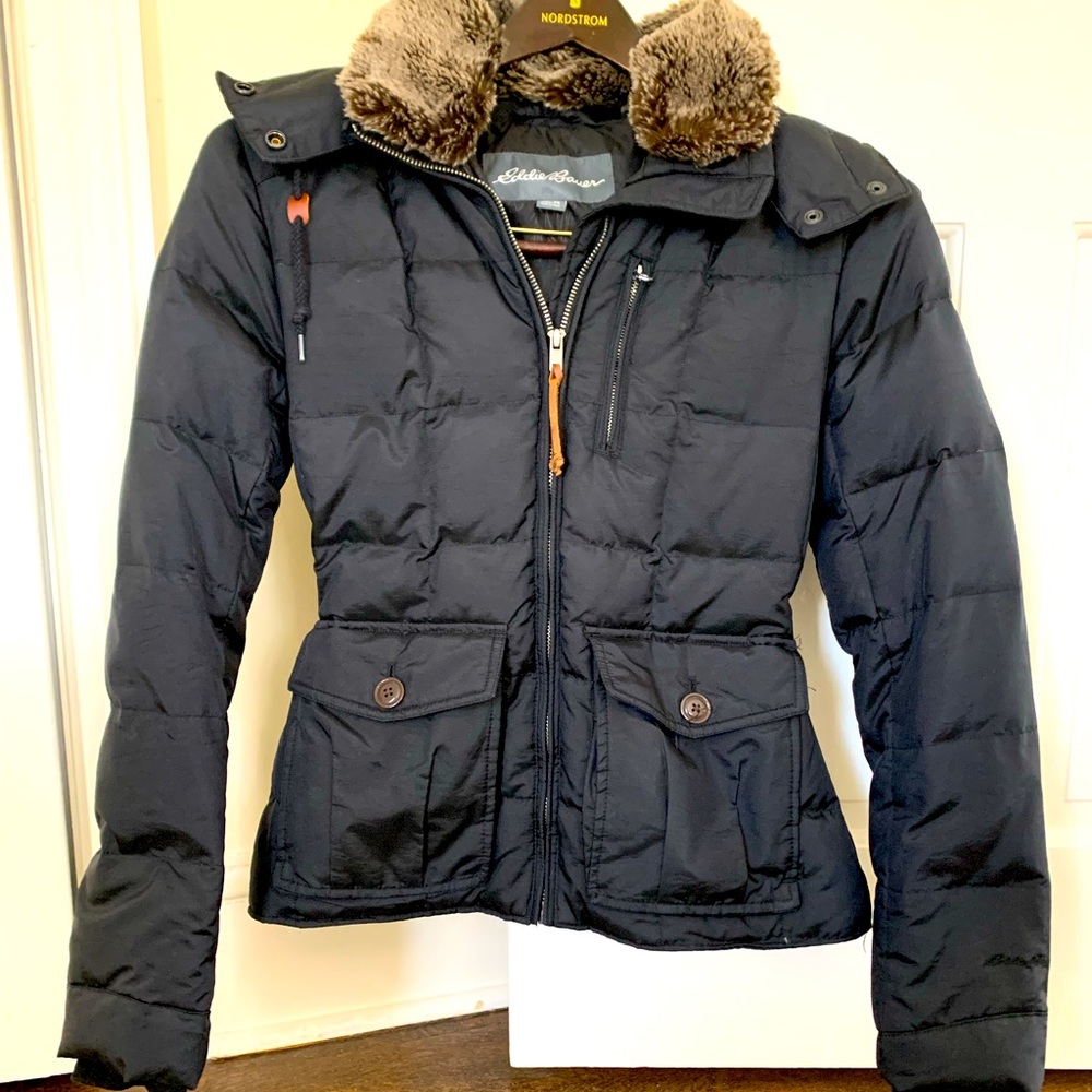 Vintage XS Eddie Bauer black down coat.  Cute!